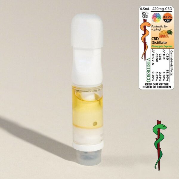 Viridesco – CBD Vape Cart – Pineapple Express 0.5ml | CannaCured Canada