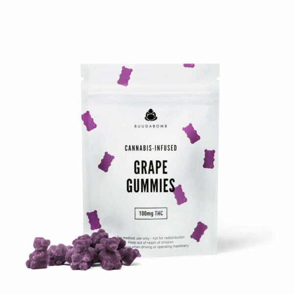 Buudabomb – Grape Gummies 100mg THC | CannaCured Canada