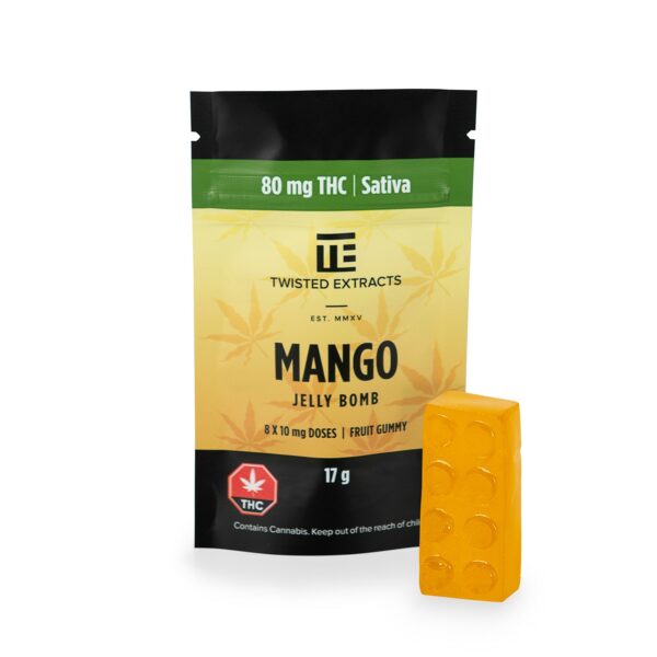 Twisted Extracts- Mango Jelly bomb – SATIVA – 80MG THC | CannaCured Canada