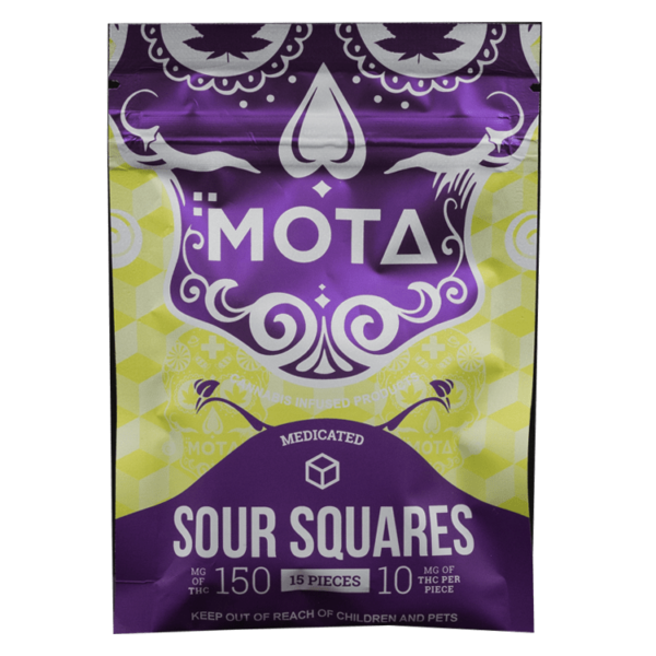 MOTA Edibles – Sour Squares – 150mg THC | CannaCured Canada