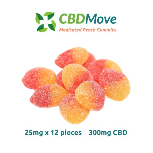 CBD Move – CBD Gummies – Vegan Peaches – 100mg | CannaCured Canada
