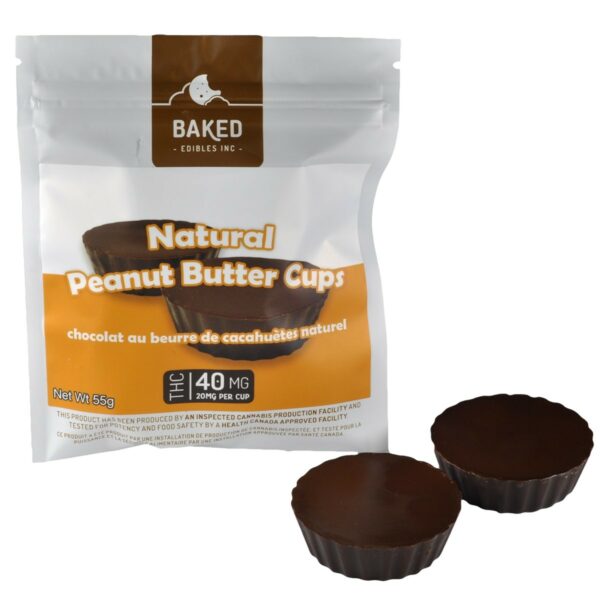 Baked Edibles – Chocolate Mini Peanut Butter Cups 40mg THC | CannaCured Canada