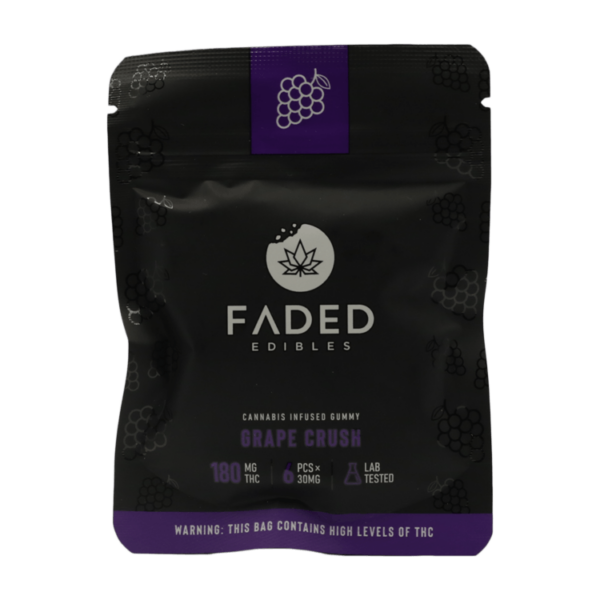Faded Edibles – Grape Crush – 180mg | CannaCured Canada