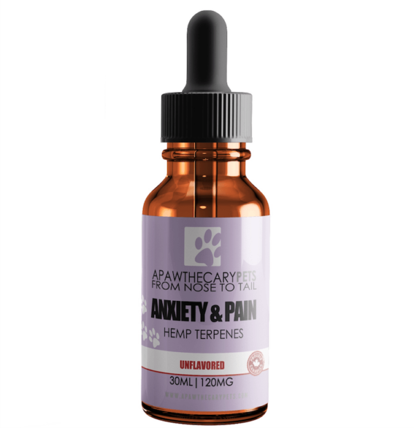Apawthecary Pets – Anxiety & Pain Tincture – Unflavoured 120mg | CannaCured Canada