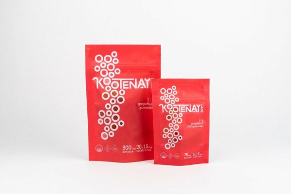 Kootenay Labs – 2:1 Gummies – Grapefruit (10mgCBD/5mgTHC) – 75mg | CannaCured Canada