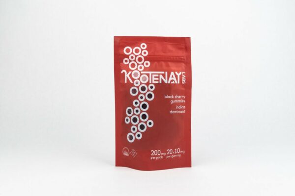 Kootenay Labs – Indica Gummies – Black Cherry – 200mg THC | CannaCured Canada