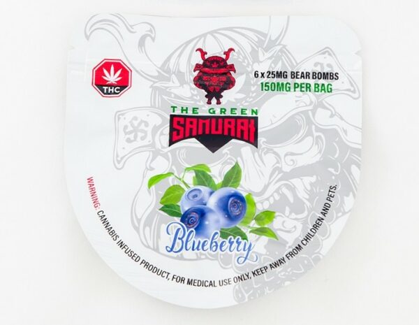 The Green Samurai – Blueberry Gummies – 150mg | CannaCured Canada