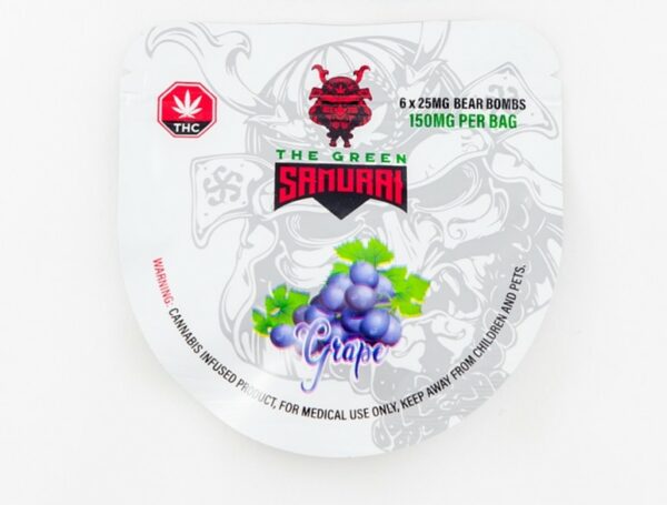 The Green Samurai – Grape Gummies – 150mg | CannaCured Canada