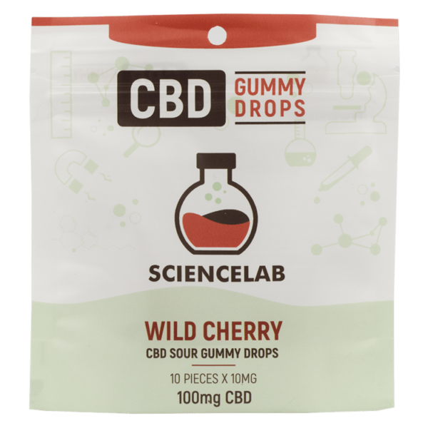 Sciencelab – CBD Sour Gummy Drops – Wild Cherry 100mg CBD | CannaCured Canada