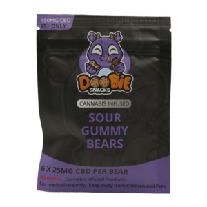 Doobie Snacks – CBD Sour Gummy Bears – 150mg CBD | CannaCured Canada