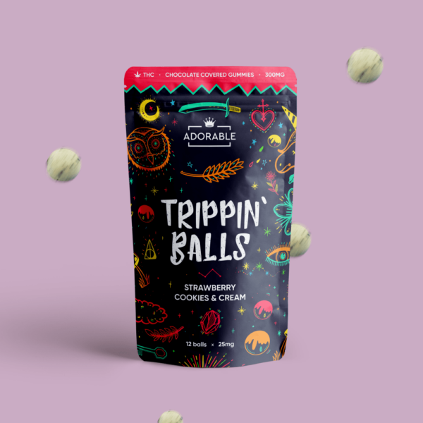 Adorable – Trippin’ Balls – Strawberry Cookies & Cream – 300mg | CannaCured Canada