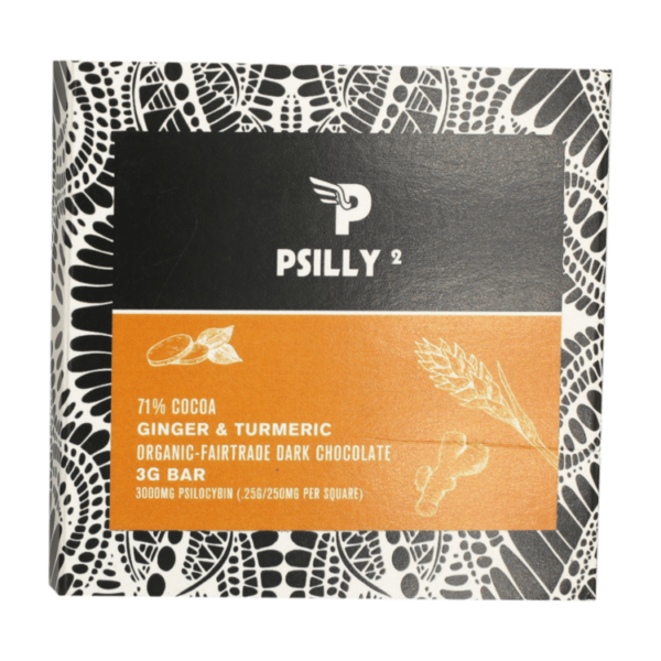 Psilly – Dark Chocolate Bar – Ginger & Turmeric | CannaCured Canada