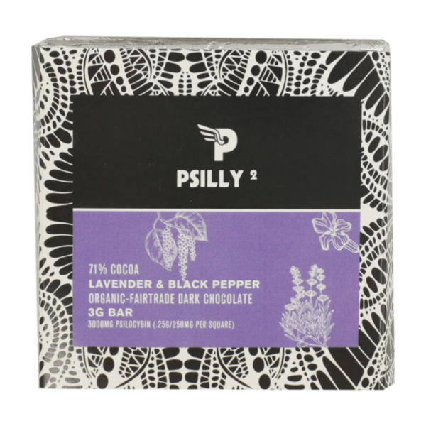 Psilly – Dark Chocolate Bar – Lavender & Black Pepper | CannaCured Canada
