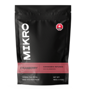 Mikro – THC Gummies – 100mg THC – Cranberry | CannaCured Canada