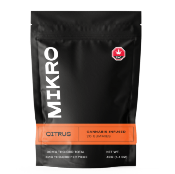 Mikro – 1:1 THC/CBD Gummies – 100mg – Citrus | CannaCured Canada