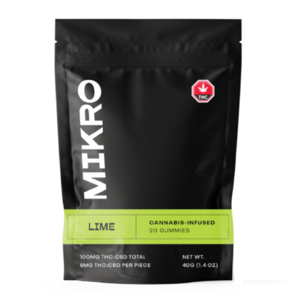Mikro – 1:1 THC/CBD Gummies – 100mg – Lime | CannaCured Canada
