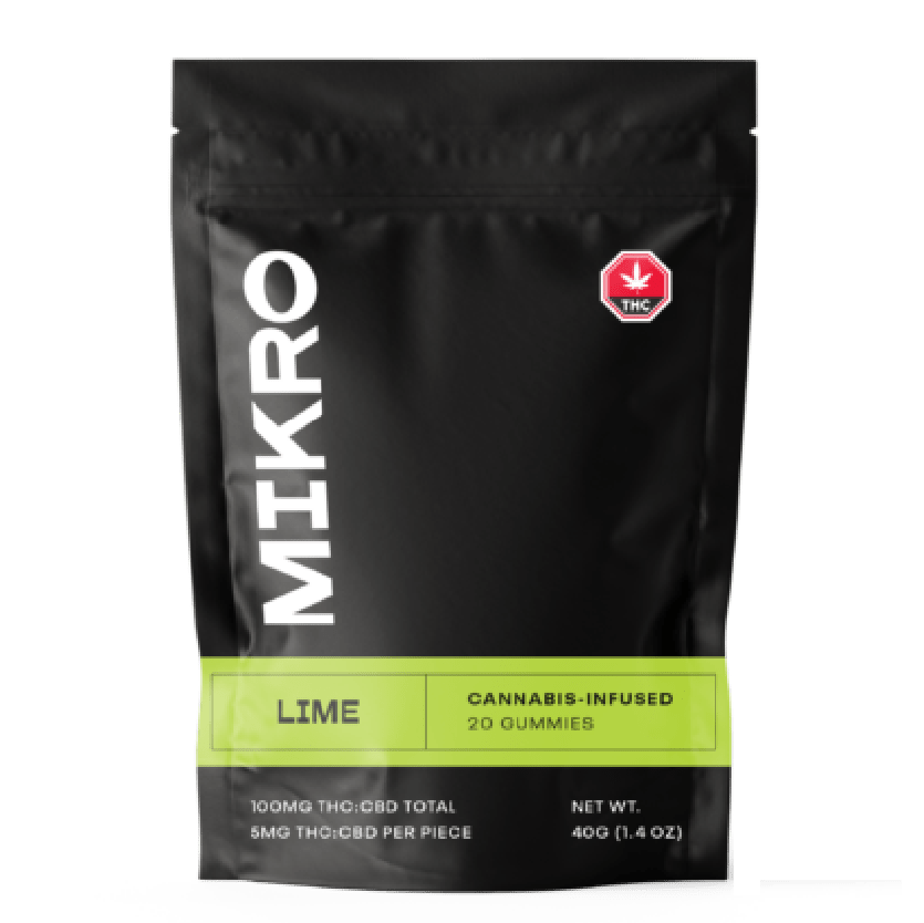 Mikro – 1:1 THC/CBD Gummies – 100mg – Lime | CannaCured Canada