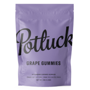 Potluck Extracts – Grape Gummies (1:1) – 100mg THC / 100mg CBD | CannaCured Canada