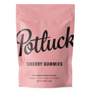 Potluck Extracts – Cherry Gummies – 200mg THC | CannaCured Canada