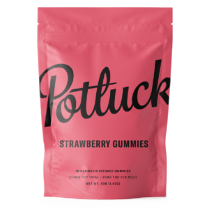 Potluck Extracts – Strawberry Gummies – 200mg THC | CannaCured Canada