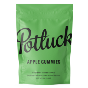 Potluck Extracts – Apple Gummies (1:1) – 100mg THC / 100mg CBD | CannaCured Canada