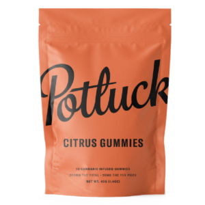 Potluck Extracts – Citrus Gummies – 200mg THC | CannaCured Canada