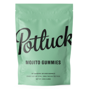 Potluck Extracts – Mojito Gummies (1:1) – 100mg THC / 100mg CBD | CannaCured Canada